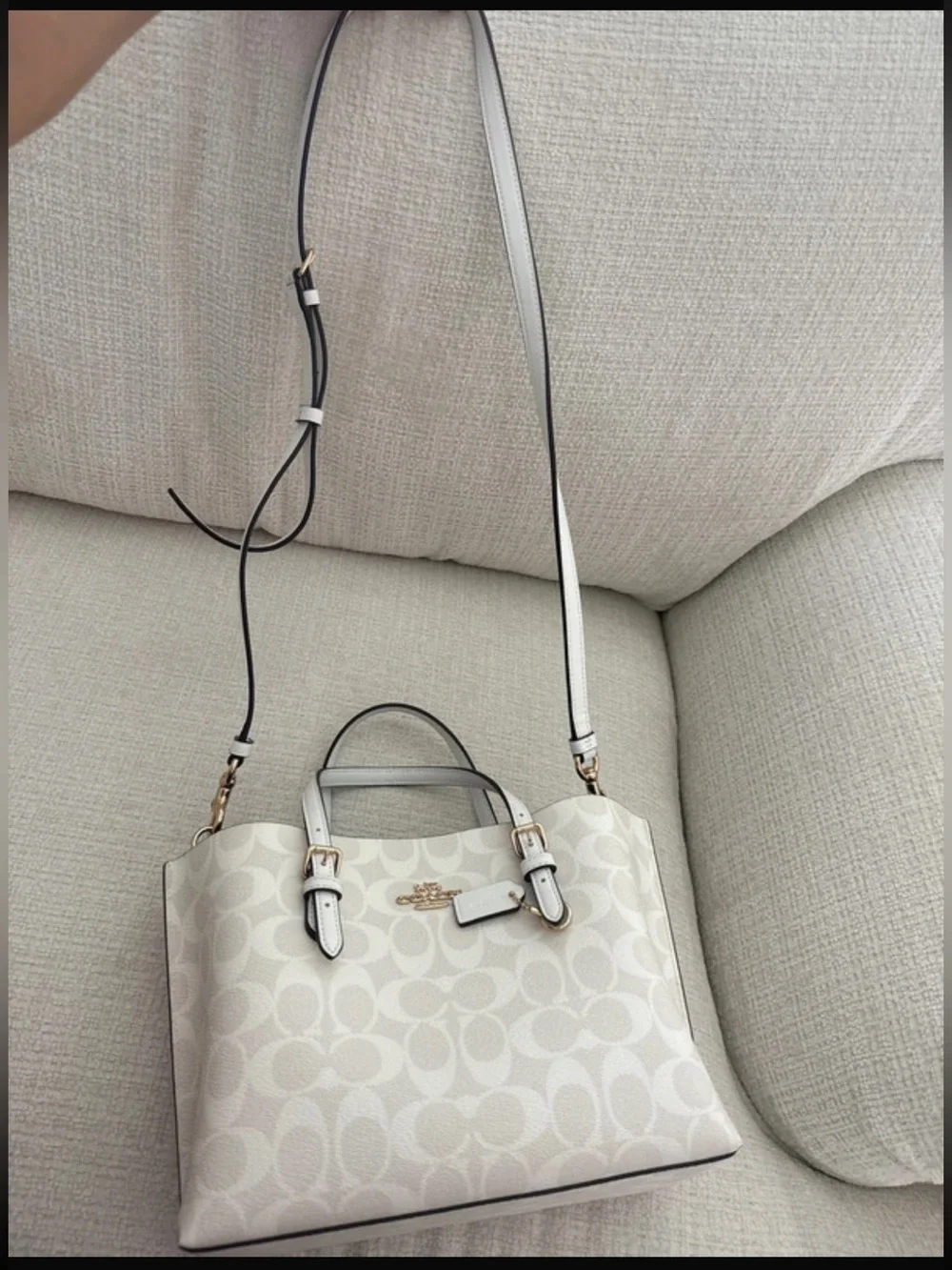 Coach Mollie Tote 25 Bag In Signature Canvas White Chalk C4250